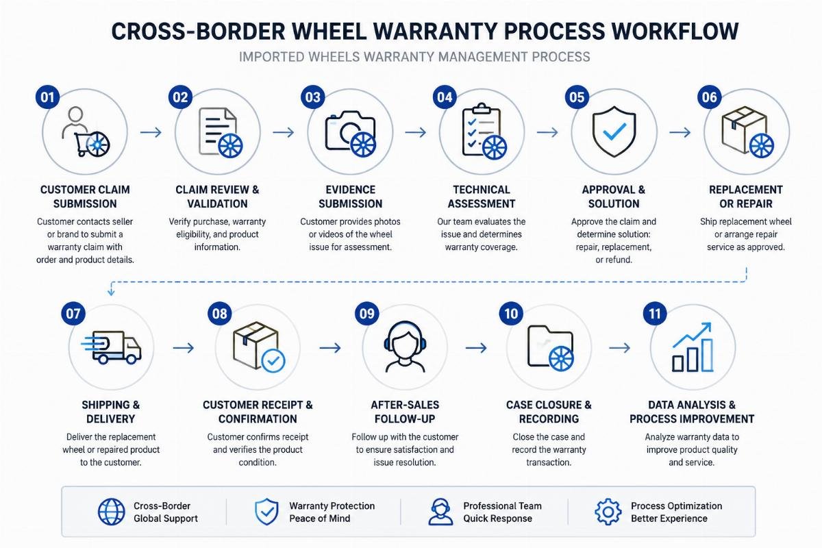 Cross-border wheel warranty process workflow