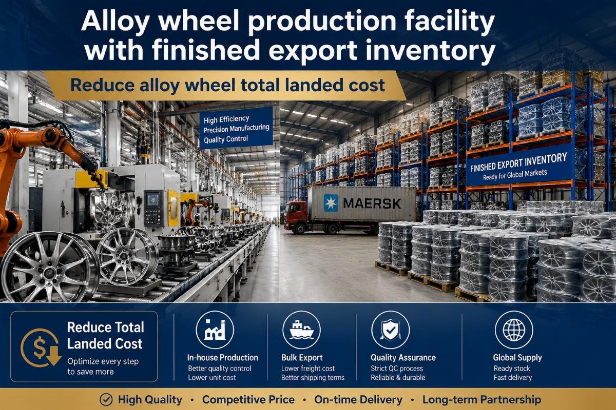 Alloy wheel production facility with finished export inventory