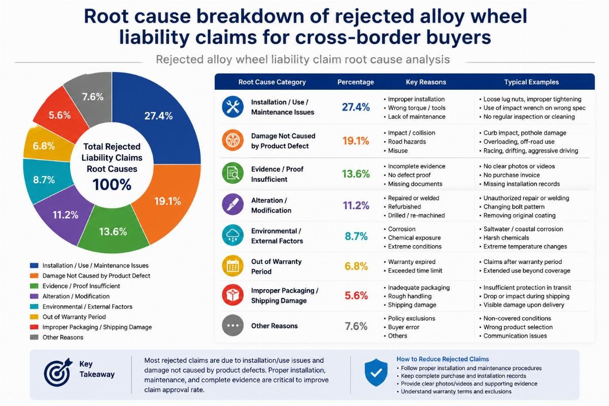 Root cause breakdown of rejected alloy wheel liability claims for cross-border buyers