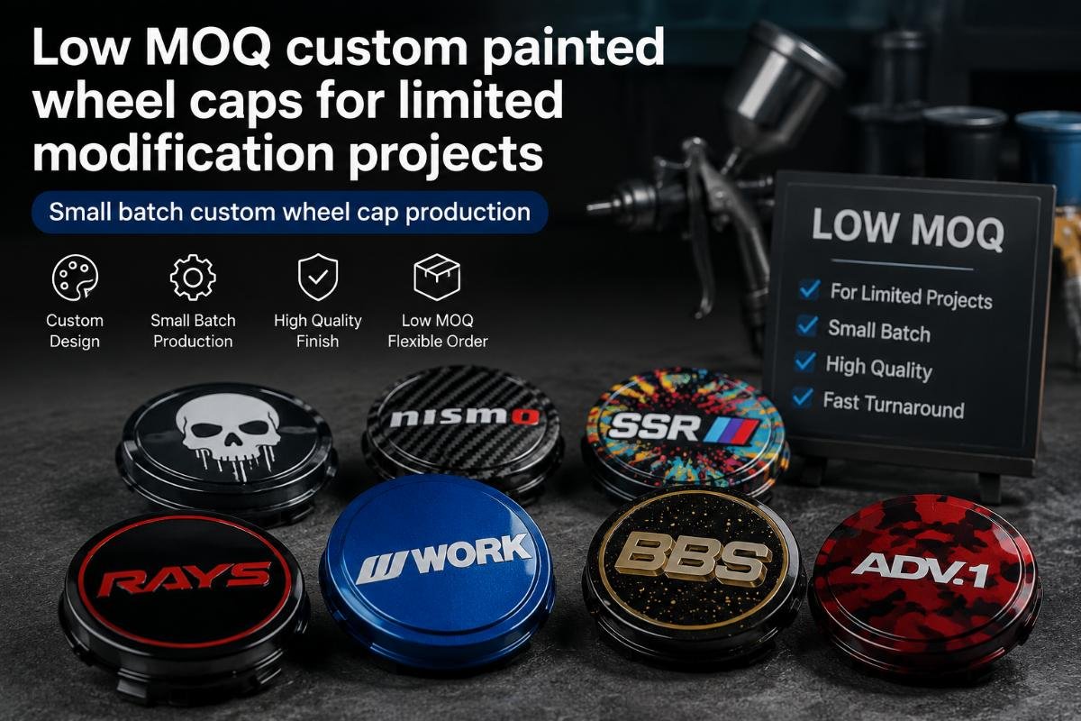 Small batch custom wheel cap production Low MOQ custom painted wheel caps for limited modification projects